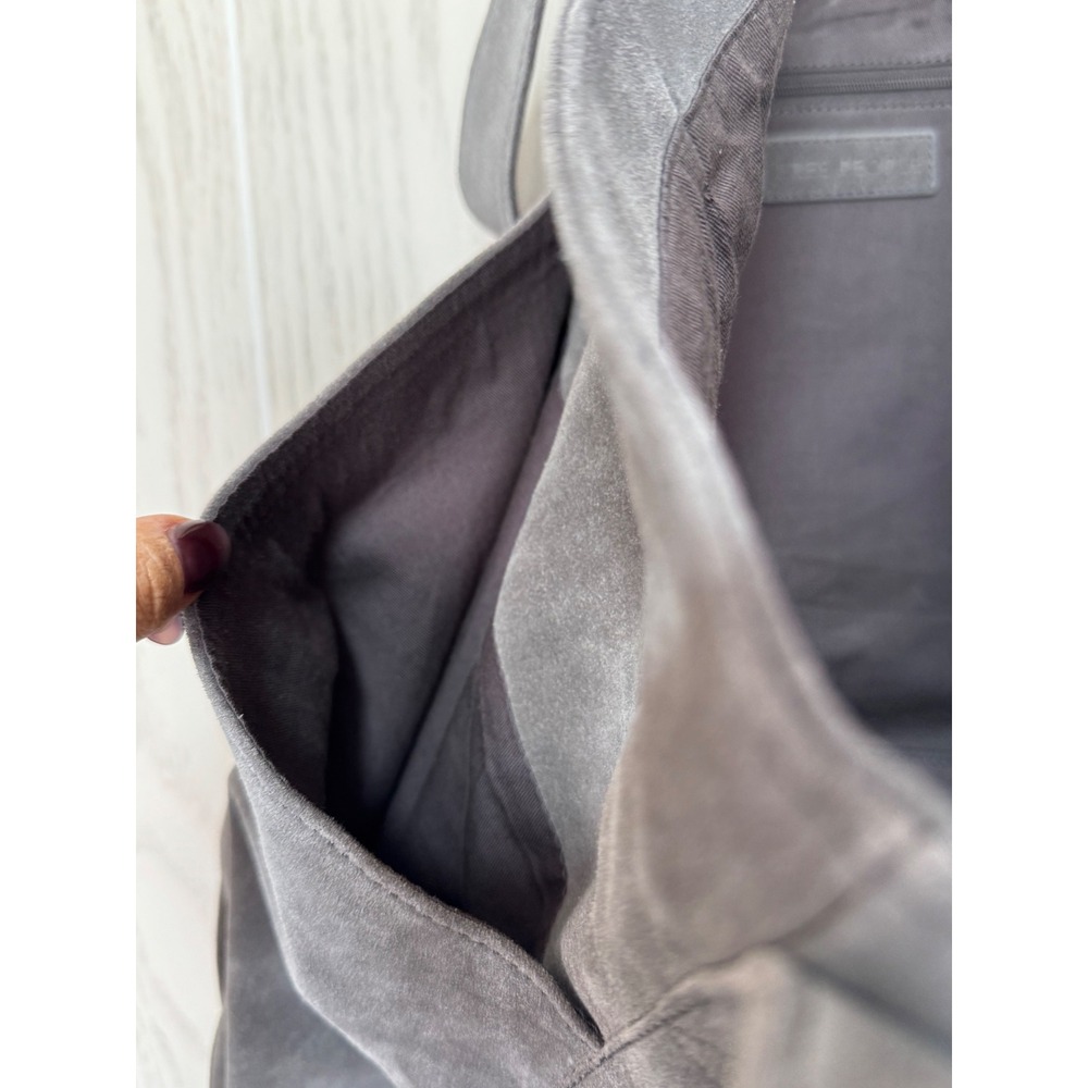 Free People Suede Caravan Large Tote Bag Carbon Charcoal Gray NWT - Picture 7 of 9
